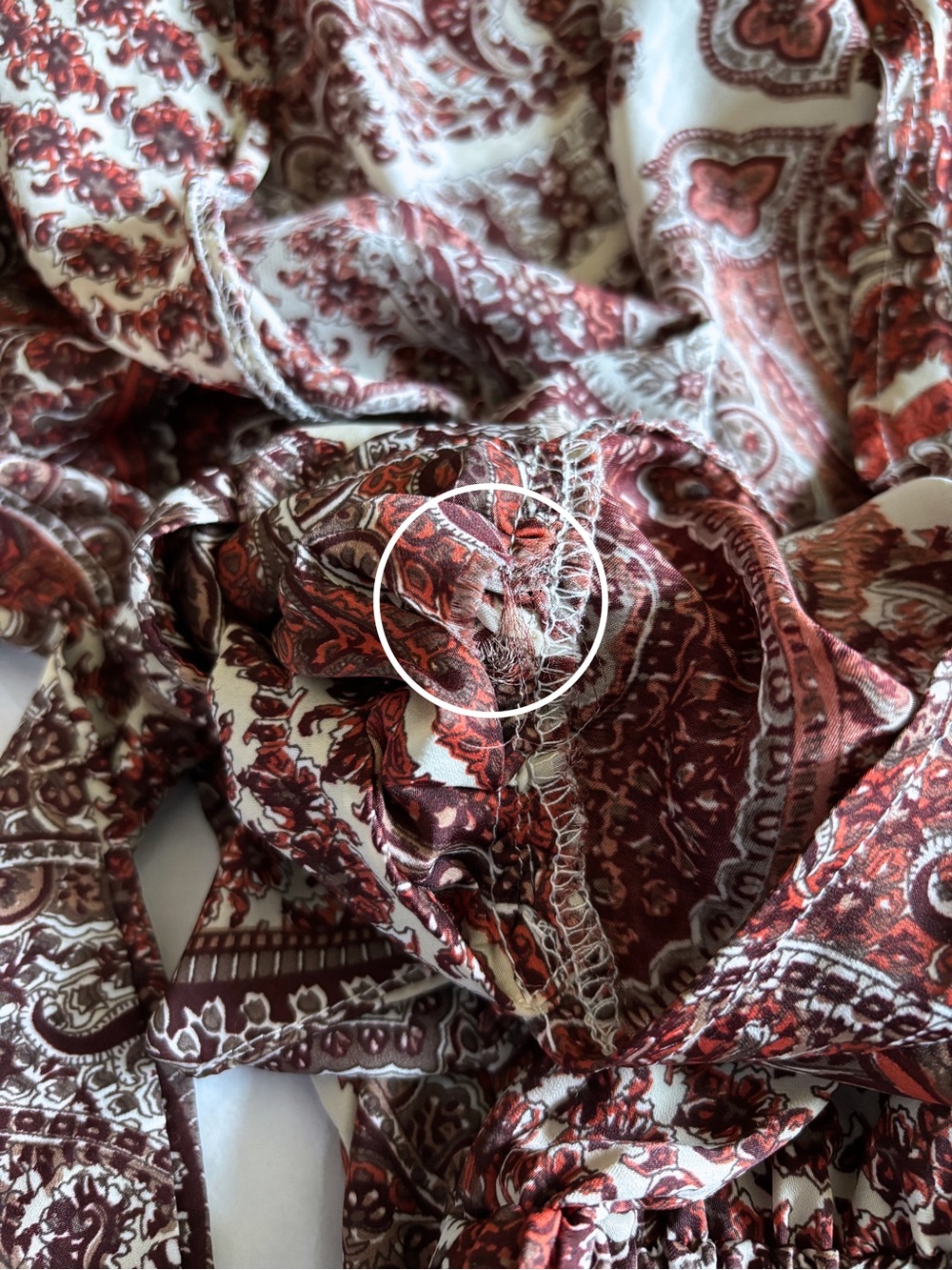 Nasty Gal Burgundy Paisley Tie Front Romper Western Boho Festival Womens Size 10 - Picture 14 of 16